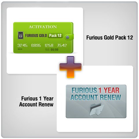 Продление доступа в зону поддержки Furious на 1 год + Furious Gold Pack 12