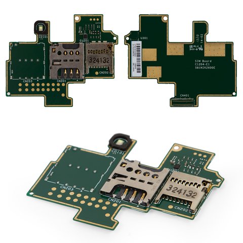 Коннектор SIM карты для Sony C1904 Xperia M, C1905 Xperia M, со шлейфом, с коннектором карты памяти