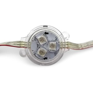Комплект круглих LED модулів WS2811, оптична лінза, 3 світлодіоди SMD5050, 30 мм, IP67, 20 шт. 