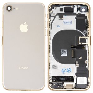 Корпус для iPhone 8, золотистий, повний комплект, зі шлейфом
