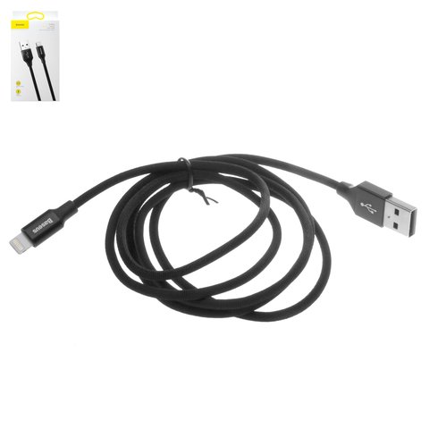 USB кабель Baseus Yiven, USB тип A, Lightning, 120 см, 2 A, чорний, #CALYW 01