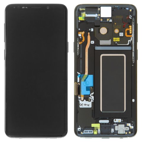 Дисплей для Samsung G960 Galaxy S9, чорний, з рамкою, Original, сервісне опаковання, midnight Black, original glass, #GH97 21696A GH97 21697A GH97 21724A