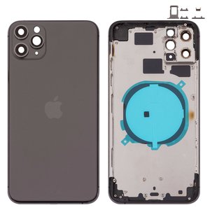 Корпус для iPhone 11 Pro Max, сірий, з тримачем SIM карти, з боковими кнопками, matte space gray