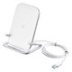 Беспроводное зарядное устройство Baseus BS-W502, белое, USB тип-A, 15 Вт, с подставкой, #WXPG-02