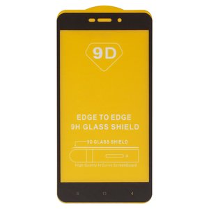 Защитное стекло для Xiaomi Redmi 4A, совместимо с чехлом, Full Glue, без упаковки , черный, 2016117