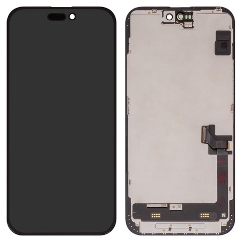 Дисплей для iPhone 15 Plus, чорний, з рамкою, Оригінал переклеєне скло