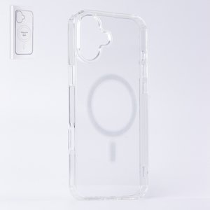 Чехол MagSafe для iPhone 16 Plus, прозрачный, магнитный, силикон