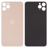 Задня панель корпуса для iPhone 11 Pro Max, золотиста, не потрібно знімати скло камери, Original (PRC), big hole, matte gold