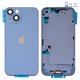 Корпус для iPhone 14, синий, с держателем SIM-карты, с боковыми кнопками, Original (PRC), EU version