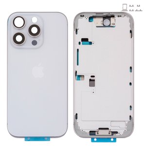 Корпус для iPhone 16 Pro, білий, з тримачем SIM карти, з боковими кнопками, Original PRC , EU Version, white titanium
