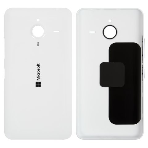 Housing Back Cover compatible with Microsoft Nokia  640 XL Lumia Dual SIM, white, with side button 