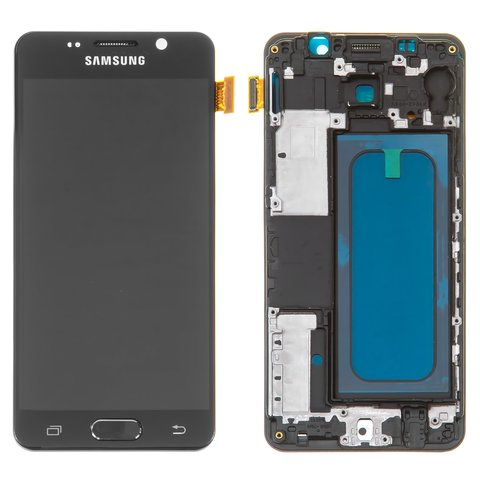 LCD compatible with Samsung A310 Galaxy A3 2016 , black, with light adjustable, with frame, Copy, TFT  