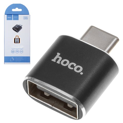 Adaptador Hoco UA5, USB tipo A, USB tipo C, negro