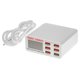 Adaptador de red WLX-896, 40 W, Quick Charge, 220 V, blanco, 6 puertos