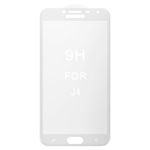 Tempered Glass Screen Protector All Spares compatible with Samsung J400 Galaxy J4 2018 , 5D Full Glue, white, the layer of glue is applied to the entire surface of the glass 