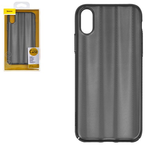 Case Baseus compatible with iPhone XS, black, with iridescent color, matt, plastic  #WIAPIPH58 JG01