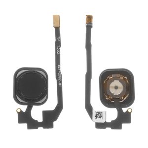 Flat Cable compatible with iPhone 5S, iPhone SE, Home button, black, with plastic, AAA 
