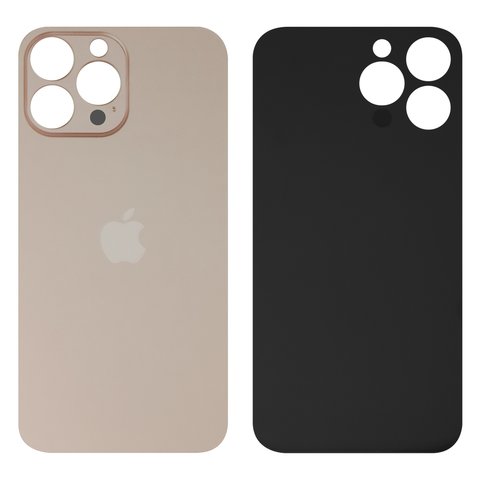 Housing Back Cover compatible with iPhone 13 Pro, golden, need to remove the camera glass, Gold, small hole 