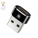 Адаптер Baseus Mini, USB тип-C, USB тип-A, черный, 5 А, #CAAOTG-01
