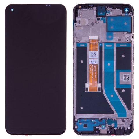 LCD compatible with OnePlus Nord N100, black, with frame, High Copy 