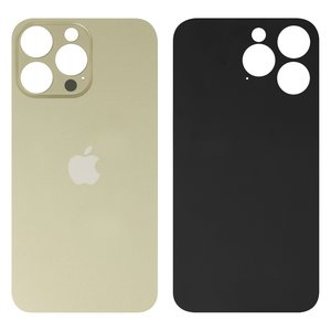 Panel trasero de carcasa puede usarse con iPhone 14 Pro, dorada, es necesario desmontar la cámara, small hole