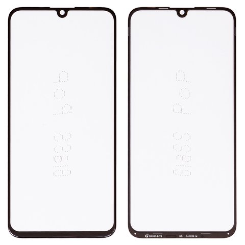 Housing Glass G+OCA PRO compatible with Huawei Honor 10 Lite, Honor 10i, Honor 20 Lite, Honor 20i, with OCA film, black 