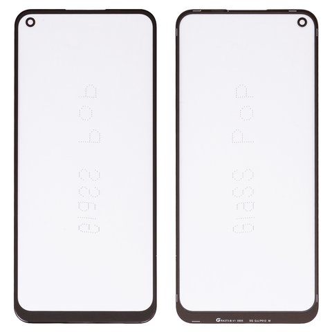 Housing Glass G+OCA PRO compatible with Realme 7i, C17; OnePlus Nord N100; Oppo A32, A33 2020 , A53 4G, A53s 4G, with OCA film, black 