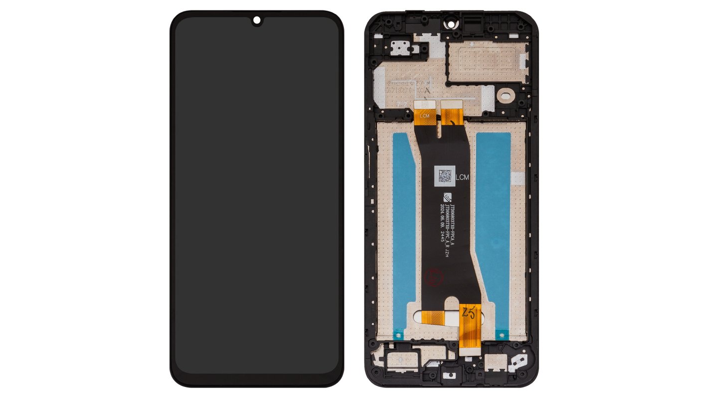 LCD compatible with ZTE Blade A35, Blade A55, (black, with frame