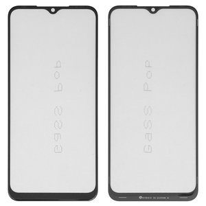 Housing Glass G+OCA PRO compatible with Tecno Pop 5 Lite, Pop 5 LTE, with OCA film, black 