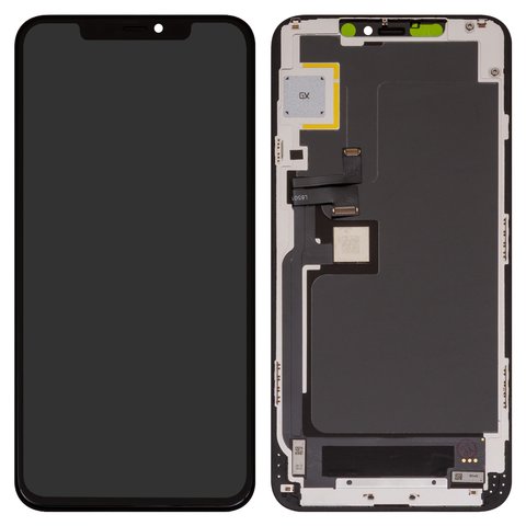 LCD compatible with iPhone 11 Pro Max, black, with frame, AAA, TFT , GXYK 