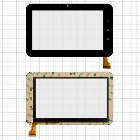 Touchscreen compatible with China Tablet PC 7", black, 190 mm, 30 pin, 116 mm, capacitive, 7"  #CZY6162 A FPC TYF1060 20121228 V3