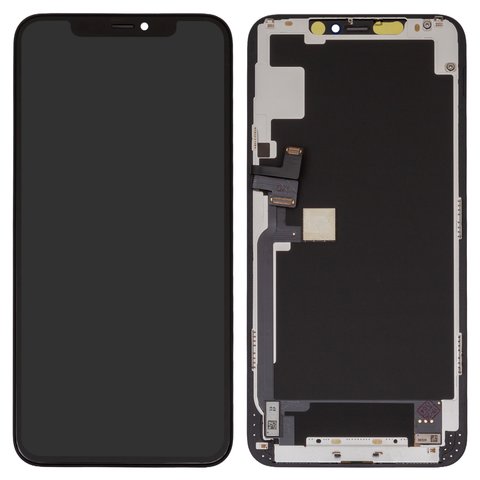 LCD compatible with iPhone 11 Pro Max, black, with frame, HC, OLED , НЕ.Х OEM hard 