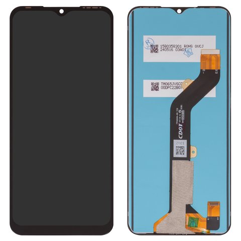 LCD compatible with Tecno Spark 8, black, without frame, Copy, KG6, KG6k