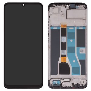 LCD compatible with Realme C53 NFC, black, with frame, Original PRC  