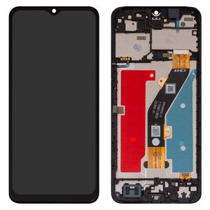 LCD compatible with ZTE Blade A34, black, with frame, High Copy 