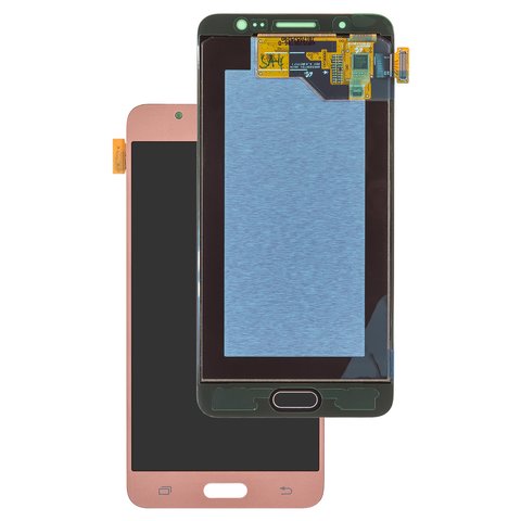 Pantalla LCD puede usarse con Samsung J510 Galaxy J5 2016 , rosado, sin marco, Original, empaque industrial, #GH97 19466D