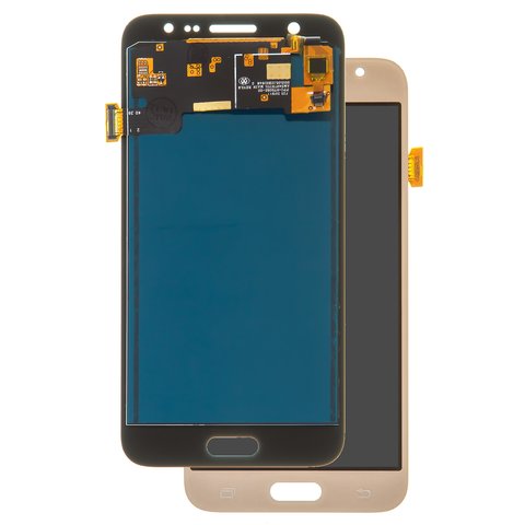 Pantalla LCD puede usarse con Samsung J500 Galaxy J5, dorado, con ajuste de brillo, clase B, sin marco, Copy, TFT 