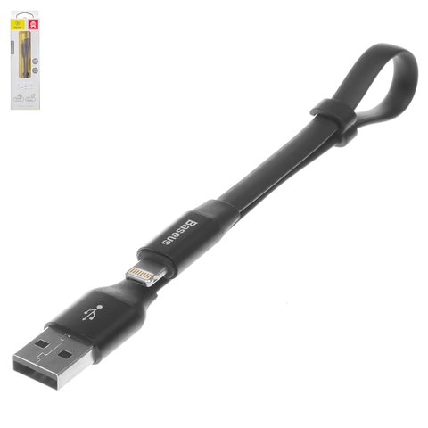 Cable de carga Baseus Nimble, USB tipo A, Lightning, 23 cm, 2 A, negro, #CALMBJ 01