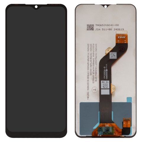 Pantalla LCD puede usarse con Tecno Spark 7 KF6n , Spark 7 Go KF6m ; Infinix Hot 10i, Smart 5 Pro PR652B , negro, sin marco, Copy, FPC6504 TXDI650CBAPU 5V3H