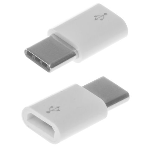 Адаптер, USB тип C, micro USB тип B, білий