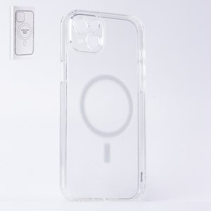 Чехол MagSafe Full Camera для iPhone 14 Plus, прозрачный, магнитный, силикон, с защитой камеры