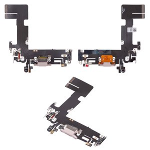 Шлейф для iPhone 13, коннектора зарядки, розовый, с микрофоном, HC