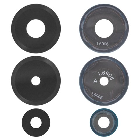 Стекло камеры для Xiaomi Redmi Note 14 4G, черное, без рамки, комплект 3 шт.