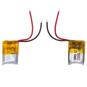Аккумулятор 501012, 12 мм, 10 мм, 10 мм, Li ion, 3,7 В, 40 мАч, с контроллером